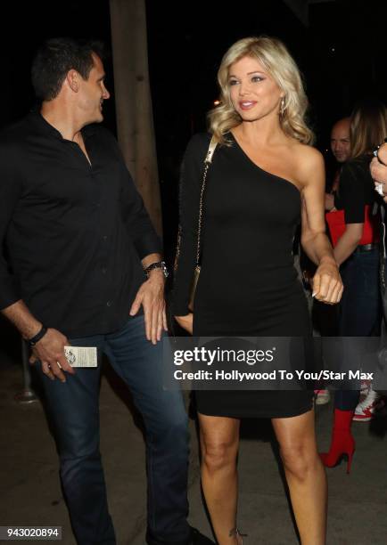 Donna D'Errico and Donald Friese are seen on April 6, 2018 in Los Angeles, California.