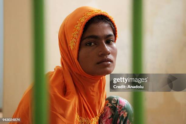 Syamimah take a rest at one of immigration office's rooms in Langsa, Aceh on Saturday April 7 2018. Acehnese Fishermen succeeded to rescue the five...