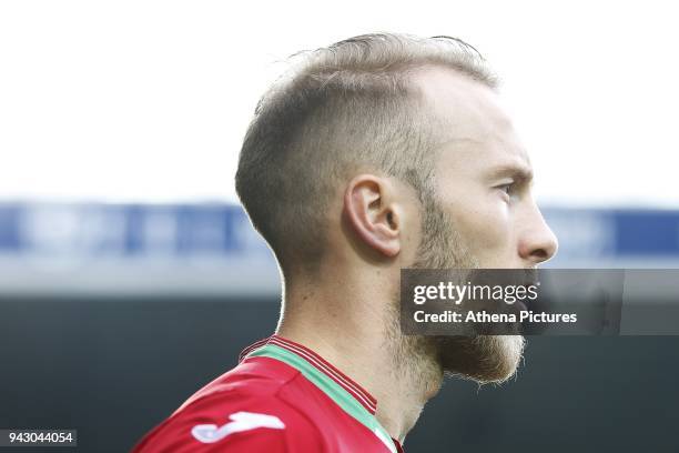 Mike van der Hoorn of Swansea City prior to kick off of the Premier League match between Swansea City and West Bromwich Albion at the Hawthorns...