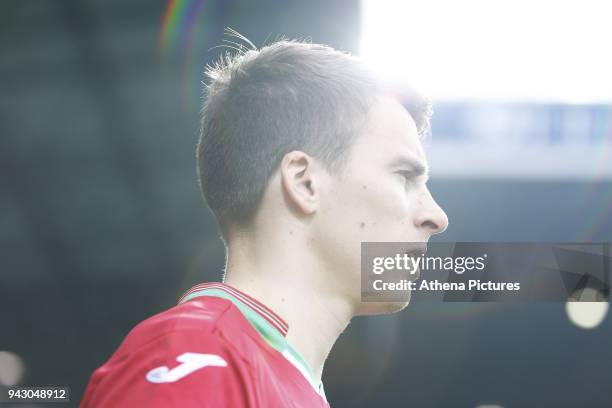 Tom Carroll of Swansea City prior to kick off of the Premier League match between Swansea City and West Bromwich Albion at the Hawthorns Stadium on...