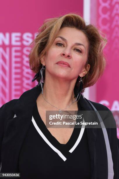 Corinne Touzet attends the Launch of the Official Competition and "The Truth About The Harry Quebert Affair" screening during the 1st Cannes...