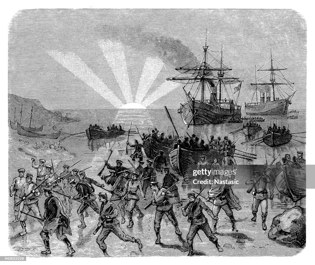 Expedition of the Thousand, 1860, landing of Giuseppe Garibaldi and his troops at Marsala, Sicily, 11.5.1860