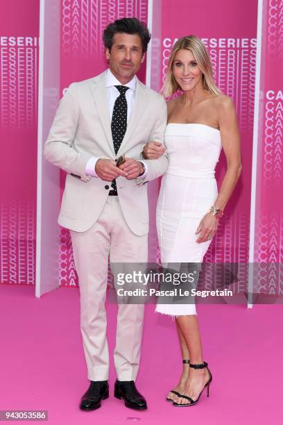 Patrick Dempsey and his wife Jillian Fink attend the Launch of the Official Competition and "The Truth About The Harry Quebert Affair" screening...
