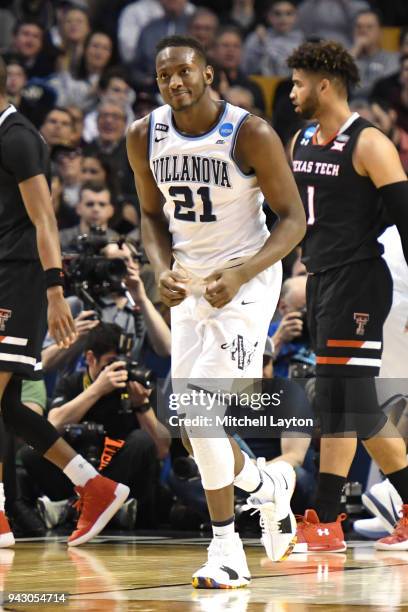 Dhamir Cosby-Roundtree of the Villanova Wildcats runs up court during the 2018 NCAA Men's Basketball Tournament East Regional against the Texas Tech...