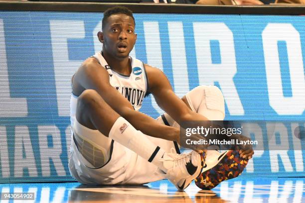 Dhamir Cosby-Roundtree of the Villanova Wildcats prepares to enter the gameduring the 2018 NCAA Men's Basketball Tournament East Regional against the...