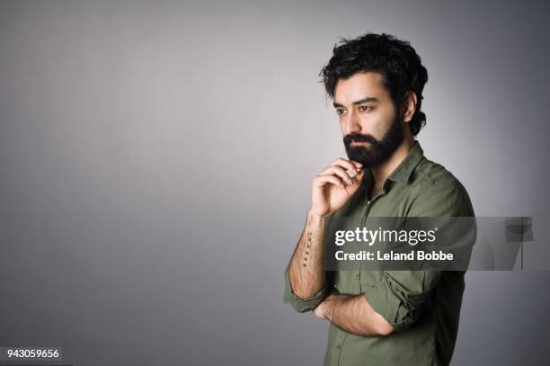 portrait of  middle eastern man with beard - eastern europe bildbanksfoton och bilder