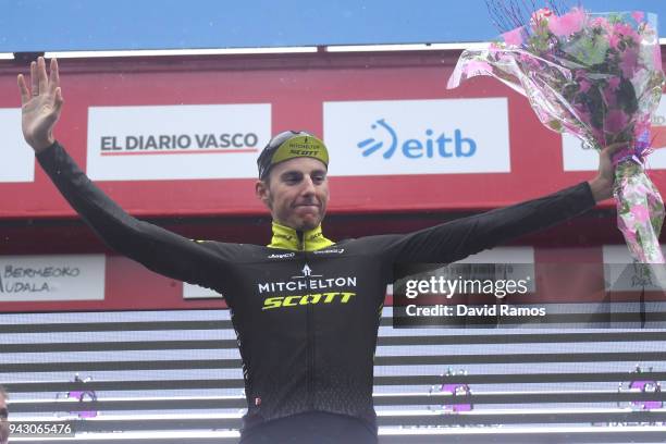 Podium / Carlos Verona Quintanilla of Spain and Team Mitchelton-Scott / Celebration / Flowers / Children / during the 58th Vuelta Pais Vasco 2018,...