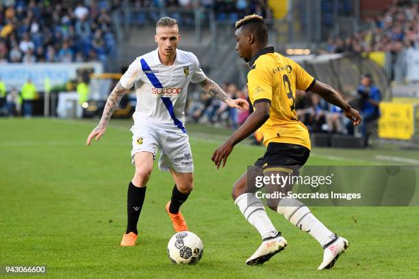 Alexander Buttner of Vitesse, Thierry Ambrose of NAC Breda during the Dutch Eredivisie match between NAC Breda v Vitesse at the Rat Verlegh Stadium...