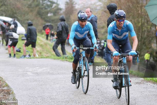 Mikel Landa Meana of Spain and Movistar Team / Nairo Quintana of Colombia and Movistar Team / during the 58th Vuelta Pais Vasco 2018, Stage 6 a...