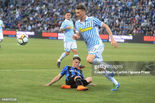 Bartosz Salamon of Spal in action during the serie A match between Spal and Atalanta BC at Stadio Paolo Mazza on April 7, 2018 in Ferrara, Italy.