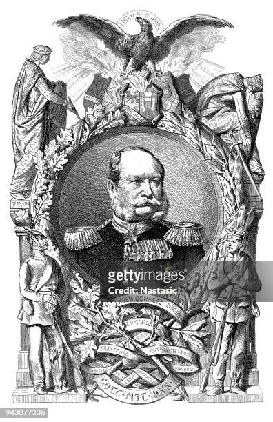 king william of prussia - sash illustration stock illustrations