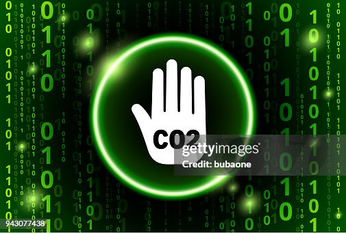CO2 Handprint Binary Code Vector Pattern Background CO2 Handprint Binary Code Vector Pattern Background