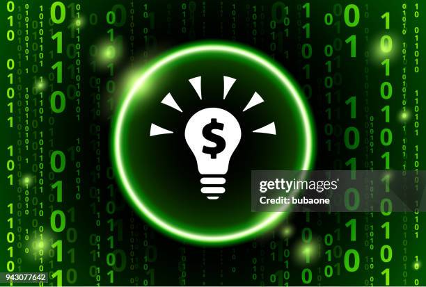money idea binary code vector pattern background - binary code lightbulb stock illustrations