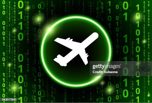 airplane binary code vector pattern background - 3d illustration rendering of binary code pattern stock illustrations