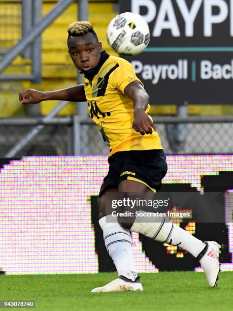 Thierry Ambrose of NAC Breda during the Dutch Eredivisie match between NAC Breda v Vitesse at the Rat Verlegh Stadium on April 7, 2018 in Breda...