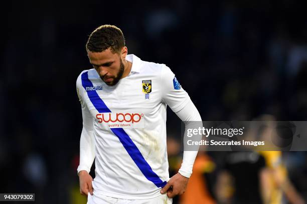 Luc Castaignos of Vitesse during the Dutch Eredivisie match between NAC Breda v Vitesse at the Rat Verlegh Stadium on April 7, 2018 in Breda...