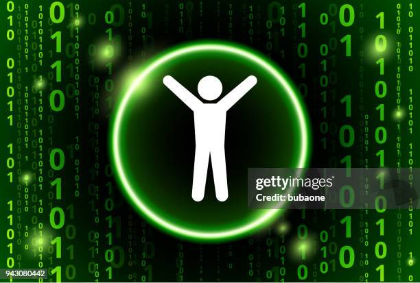 stretching binary code vector pattern background - virtual exercise stock illustrations