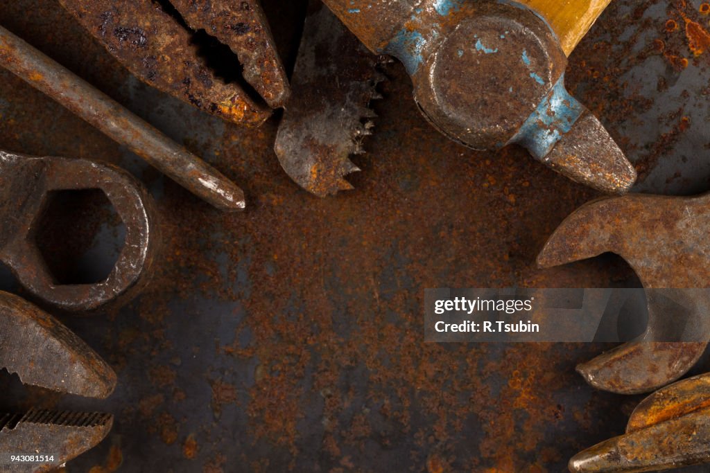 Badly Rusted Tools Dirty Set Of Hand Old Rusty Tools High-Res Stock Photo - Getty Images