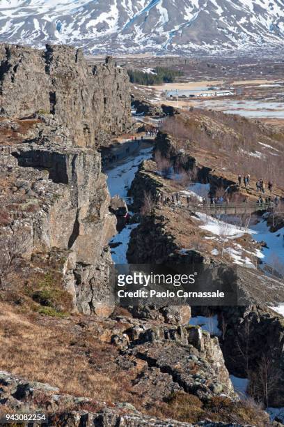 old viking parliament in thingvellir - fault geology stock pictures, royalty-free photos & images