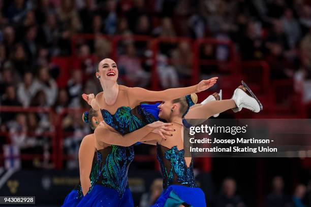 Team Marigold Ice Unity of Finland compete in the Free Skating during the World Synchronized Skating Championships at Ericsson Globe on April 7, 2018...