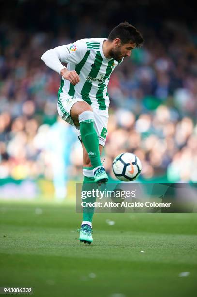 Antonio Barragan of Real Betis Balompie in action during the La Liga match between Real Betis and Eibar at Estadio Benito Villamarin on April 7, 2018...