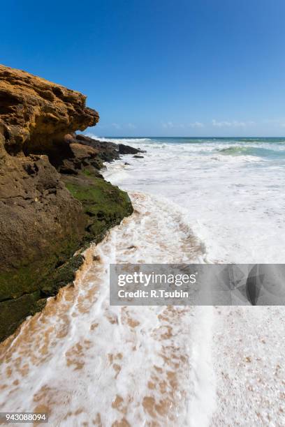 ocean shore summer - burgau portugal stock pictures, royalty-free photos & images