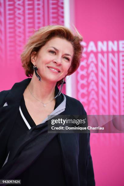 Corinne Touzet attends the Launch of the Official Competition and "The Truth About The Harry Quebert Affair" screening during the 1st Cannes...