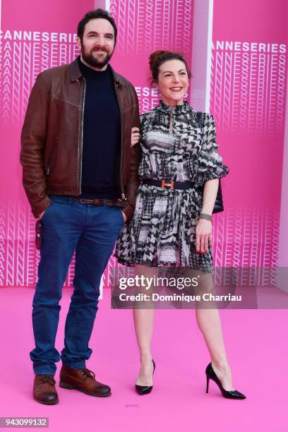 David Mora and Anne-Elisabeth Blateau attend the Launch of the Official Competition and "The Truth About The Harry Quebert Affair" screening during...