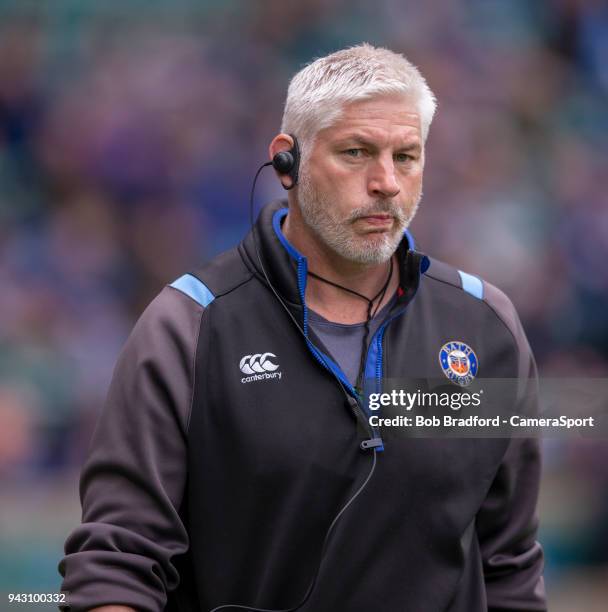 Bath Rugby's Head Coach Todd Blackadder during the Aviva Premiership match between Bath Rugby and Leicester Tigers at Twickenham Stadium on April 7,...