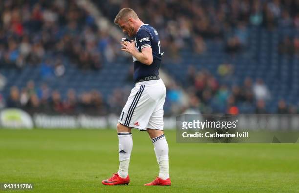 Dejected looking Chris Brunt of West Bromwich Albion during the Premier League match between West Bromwich Albion and Swansea City at The Hawthorns...