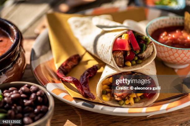 burrito - fajita stock pictures, royalty-free photos & images