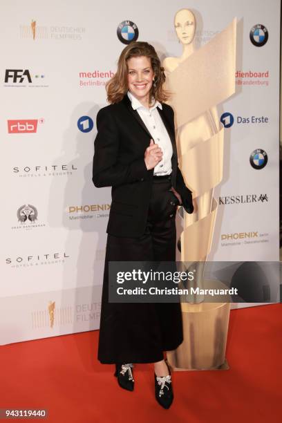 Marie Baeumer attends the nominee dinner for the German Film Award 2018 Lola at BMW Niederlassung Berlin on April 7, 2018 in Berlin, Germany.