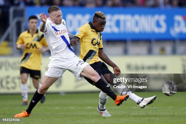 Alexander Buttner of Vitesse, Thierry Ambrose of NAC Breda during the Dutch Eredivisie match between NAC Breda and Vitesse Arnhem at the Rat Verlegh...