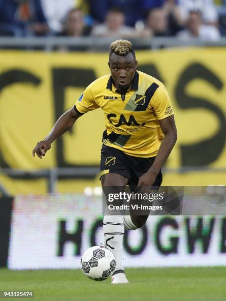 Thierry Ambrose of NAC Breda during the Dutch Eredivisie match between NAC Breda and Vitesse Arnhem at the Rat Verlegh stadium on April 07, 2018 in...