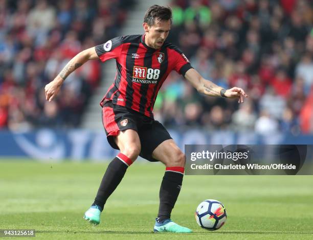 Charlie Daniels of Bournemouth during the Premier League match between AFC Bournemouth and Crystal Palace at Vitality Stadium on April 7, 2018 in...