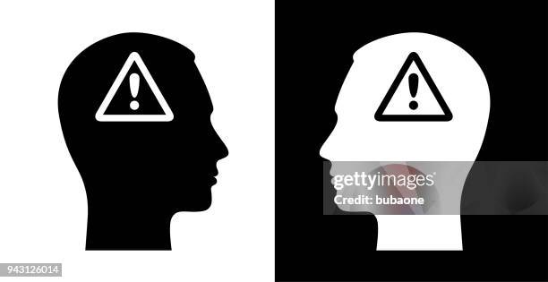 attention sign exclamation point face profile - face side profile stock illustrations