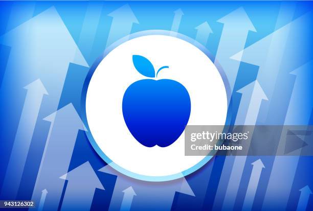 apple-blaue pfeile hintergrund - apple arrow stock-grafiken, -clipart, -cartoons und -symbole