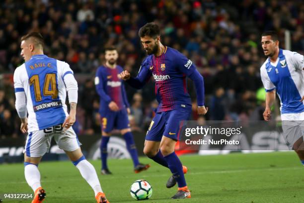 André Gomes during the spanish football league La Liga match between FC Barcelona and Leganes at the Camp Nou Stadium in Barcelona, Catalonia, Spain...