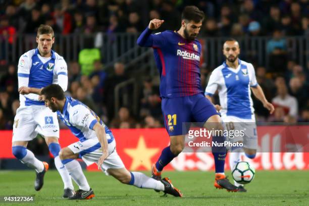 André Gomes during the spanish football league La Liga match between FC Barcelona and Leganes at the Camp Nou Stadium in Barcelona, Catalonia, Spain...
