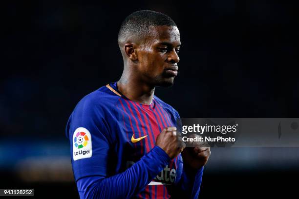 Nelson Semedo from Portugal of FC Barcelona during the La Liga match between FC Barcelona v CD Leganes at Camp Nou Stadium on 07 of April of 2018 in...