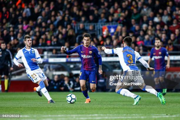 Phillip Couthino from Brasil of FC Barcelona during the La Liga match between FC Barcelona v CD Leganes at Camp Nou Stadium on 07 of April of 2018 in...