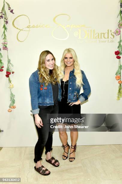 Jessica Simpson and Koko Bahler take photos during a spring style event in Dillards at The Mall at Green Hills hosted by Jessica Simpson on April 7,...