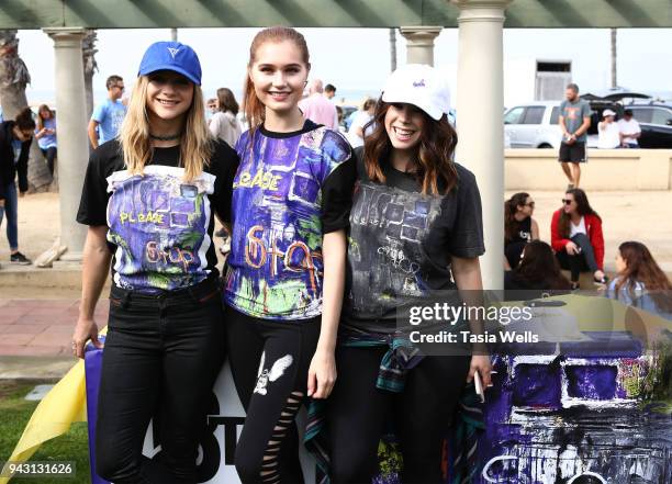 Mollee Gray, Serena Laurel and Jillian Rose Reed attend the Los Angeles NEDA Walk on April 7, 2018 in Santa Monica, California.