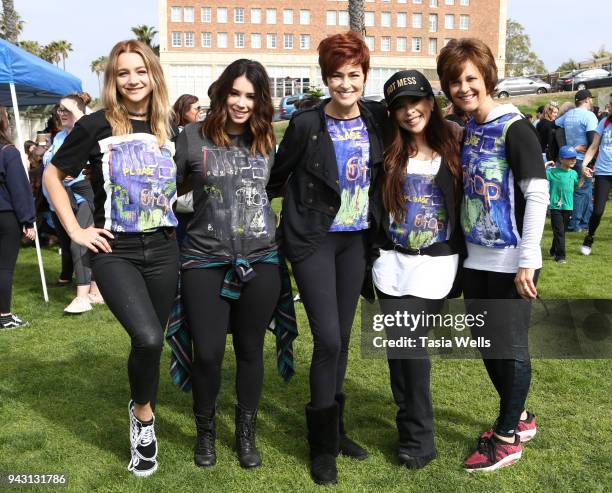 Mollee Gray, Jillian Rose Reed, Carolyn Hennesy, Brooke Lewis and Debra Hopkins attend the Los Angeles NEDA Walk on April 7, 2018 in Santa Monica,...