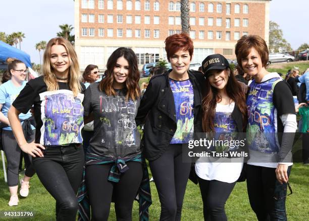 Mollee Gray, Jillian Rose Reed, Carolyn Hennesy, Brooke Lewis and Debra Hopkins attend the Los Angeles NEDA Walk on April 7, 2018 in Santa Monica,...