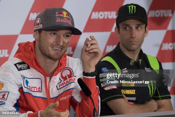 Jack Miller of Australia and Pramac Racing speaks during the press conference at the end of the qualifying practice during the MotoGp of Argentina -...
