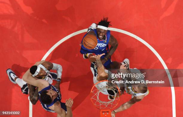 Montrezl Harrell of the LA Clippers dunks against the Denver Nuggets on April 7, 2018 at STAPLES Center in Los Angeles, California. NOTE TO USER:...