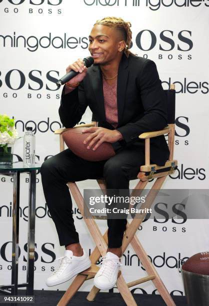 Buster Skrine attends the fashion tips and tricks event with BOSS and Bloomingdale's, at Bloomingdale's on April 7, 2018 in New York City.