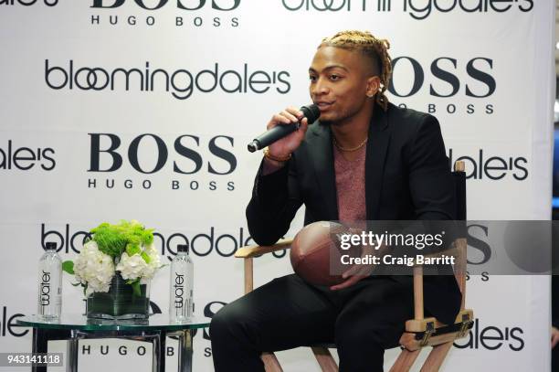 Buster Skrine attends the fashion tips and tricks event with BOSS and Bloomingdale's, at Bloomingdale's on April 7, 2018 in New York City.