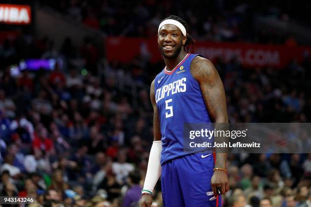 Montrezl Harrell of the Los Angeles Clippers during the game against the Denver Nuggets at Staples Center on April 7, 2018 in Los Angeles,...